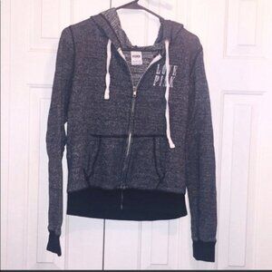 Victoria Secret PINK gray zip up hoodie size small
